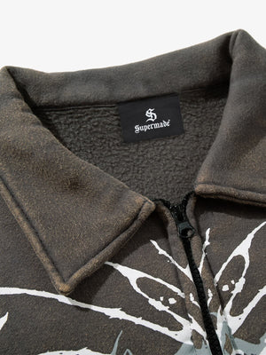 Punk Gothic Butterfly Graphic Streetwear Jacket - thumbnail 12
