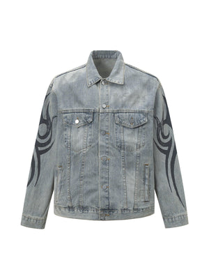 Retro Washed Totem Denim Jacket - thumbnail 1