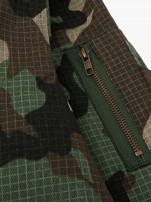 Camouflage Fur Collar Reversible Cotton Jacket - thumbnail 9