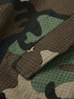Camouflage Fur Collar Reversible Cotton Jacket - thumbnail 10