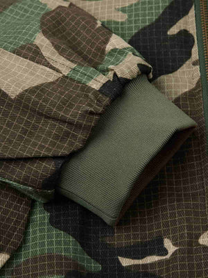 Camouflage Fur Collar Reversible Cotton Jacket - thumbnail 13