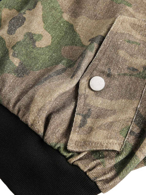 Camouflage Faux Two-Piece Hooded Jacket - thumbnail 6