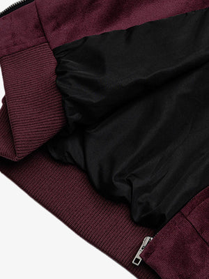 Vintage Velvet Pearl Embellished Bomber Jacket - thumbnail 5
