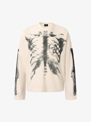 Skeleton Graphic Waffle Sweatshirt - thumbnail 2