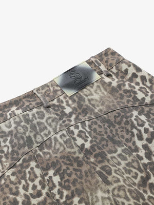 Vintage Leopard Print Cargo Barrel Pants - thumbnail 6