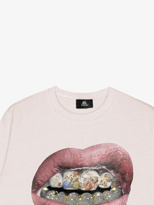Streetwear Hip-Hop Gold Mouth Print Sweatshirt - thumbnail 3