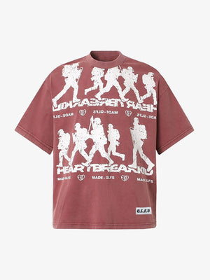 Rock Style Retro Letter Print T-shirt - thumbnail 2