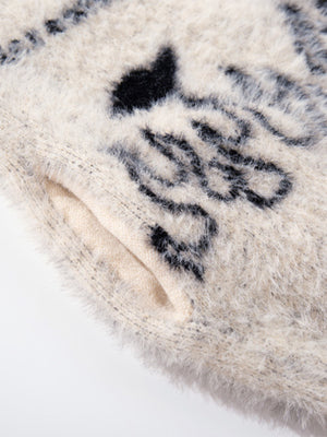 Street Spider And Butterfly Patterns Fluffy Zipper Sweater - thumbnail 9