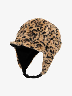 Retro Leopard Plush Earmuff Winter Hat - thumbnail 2