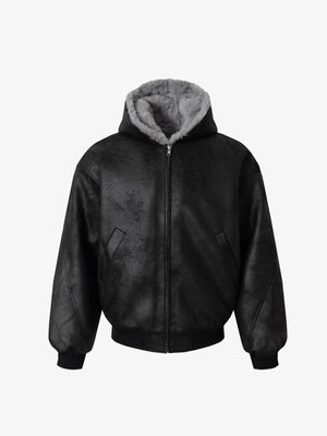 Vintage Velvet Hooded Sherpa-Lined Cotton Jacket - thumbnail 2
