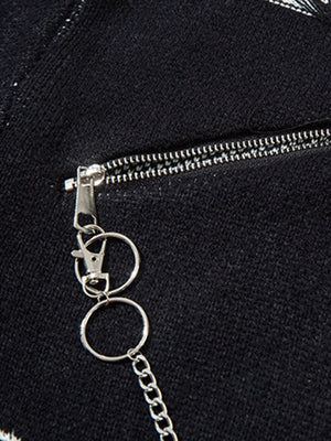 Retro Distressed Zipper Sweater - thumbnail 8