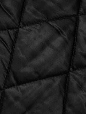 Gothic Letter Print Fur Collar Quilted Cotton Jacket - thumbnail 16