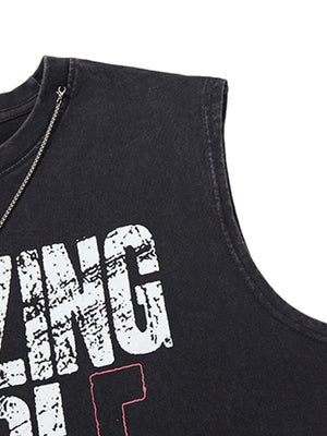 Graphic Lettering Chain Vest - thumbnail 6