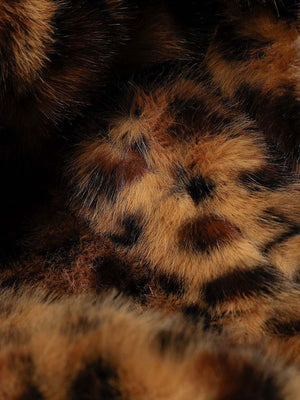 Tiger Print With Ears Hooded Fur Jacket - thumbnail 6
