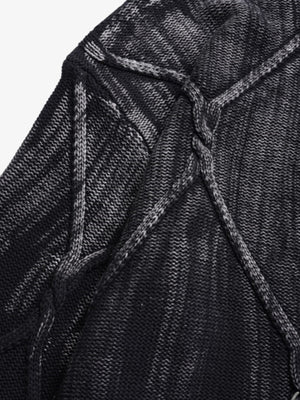 Paint Spray Hole Cable Crewneck Sweater - thumbnail 8