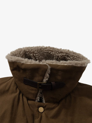 Vintage Workwear Patch Lamb Fleece Long Parka Jacket - thumbnail 12