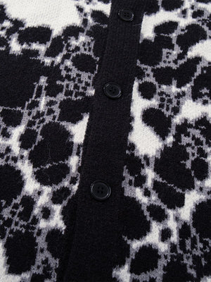 Vintage Skull Leopard Jacquard Knitted Cardigan - thumbnail 25