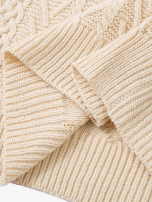 Vintage Diamond Knit Half Placket Sweater - thumbnail 7