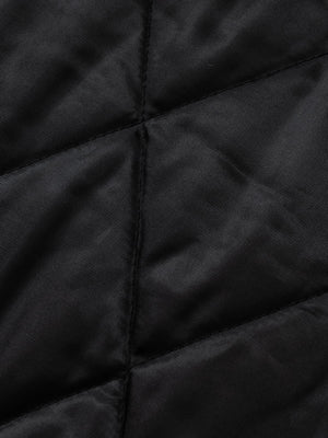 Street Vintage Fog-Dyed Fur Collar Patchwork Hooded Padded Jacket - thumbnail 14
