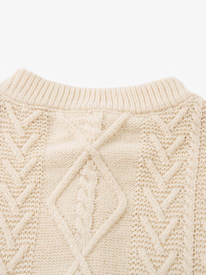 Vintage Diamond Knit Half Placket Sweater - thumbnail 6