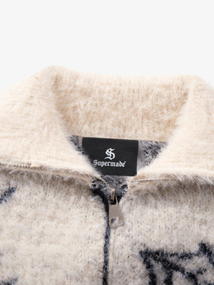 Street Spider And Butterfly Patterns Fluffy Zipper Sweater - thumbnail 5