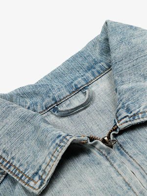Vintage Light Wash Workwear Denim Jacket - thumbnail 4