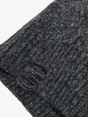 Turtleneck Cardigan Zip-Up Cable Sweater - thumbnail 6