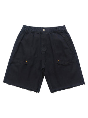 Camouflage Raw Edge Embroidered Cargo Shorts - thumbnail 5
