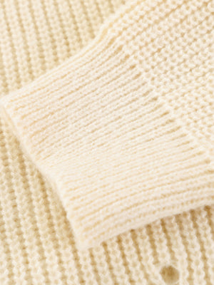 Cable Knit Crochet Hole Sweater - thumbnail 7