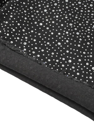 Schwarze Strass-Shorts – Detail Raw Hem | XoKool