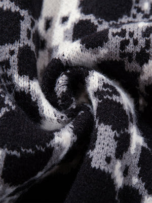 Vintage Skull Leopard Jacquard Knitted Cardigan - thumbnail 26