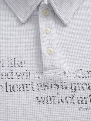 Jersey Waffle Faux Two-Piece Lapel Collar Striped Sweatshirt - thumbnail 7