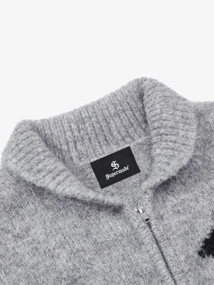 Casual Star Jacquard Double-Zip Cardigan Sweater - thumbnail 5