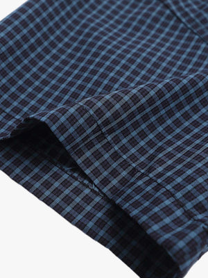 Tie Contrast Stitching Casual Plaid Shirt - thumbnail 5