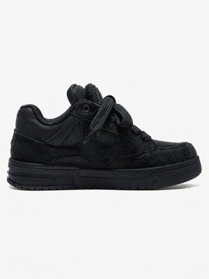 All black skate shoes – Black, side view | XoKool