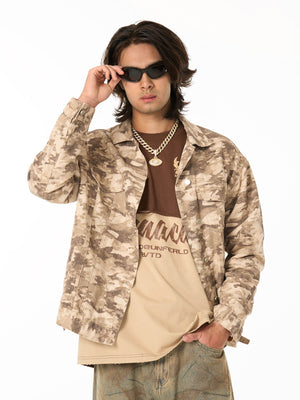 Camouflage Multi-Pocket Work Denim Jacket - thumbnail 3