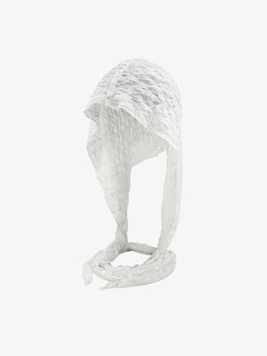 Vintage Lace Hollow Crochet Long Strap Headscarf Hat - thumbnail 2