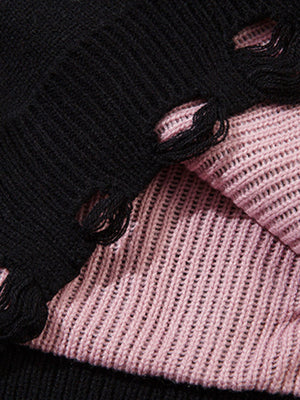 Niche Raw Edge Fringed Knit Sweater - thumbnail 7