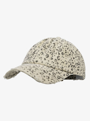 Vintage Leopard Print Distressed Baseball Cap - thumbnail 2