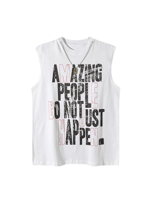 Graphic Lettering Chain Vest - thumbnail 1