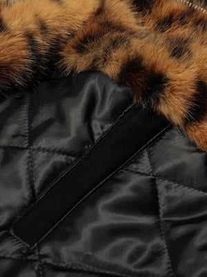 Tiger Print With Ears Hooded Fur Jacket - thumbnail 11
