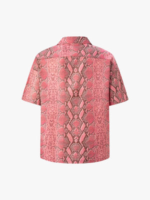 Street Snake Print Short-Sleeved Floral Shirt - thumbnail 7