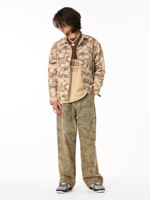 Camouflage Multi-Pocket Work Denim Jacket - thumbnail 6