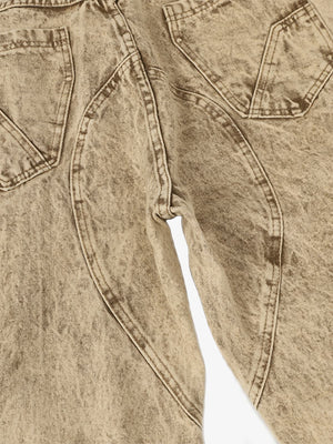Acid Wash Moto Jeans – Back seam panel close-up | XoKool