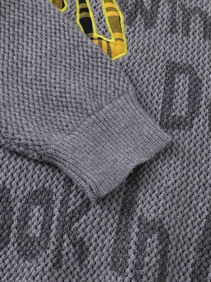 Vintage Patch Embroidered Hooded Sweater - thumbnail 6