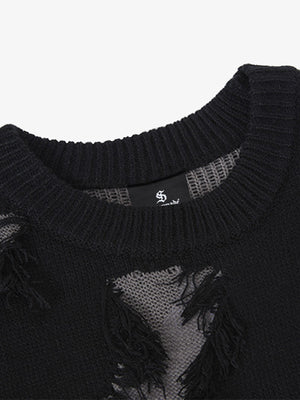 Vintage Street Distressed Ripped Knit Sweater - thumbnail 31