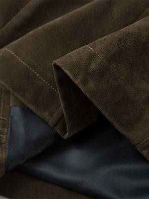 Suede Lapel Deconstructed Patchwork Jacket - thumbnail 16