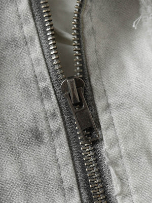 Washed Distressed Fur Hooded Jacket - thumbnail 14