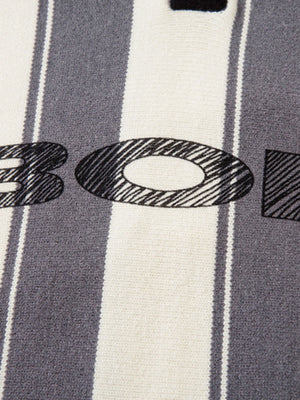 Retro Striped Polo Collar Sports Jersey Knit Sweater - thumbnail 14