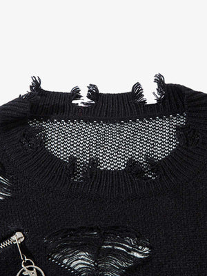 Retro Distressed Zipper Sweater - thumbnail 10